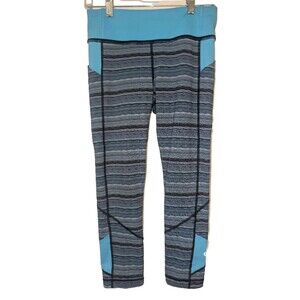 lululemon athletica Blue & Gray Striped Leggings